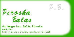 piroska balas business card