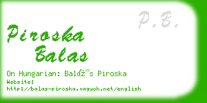 piroska balas business card